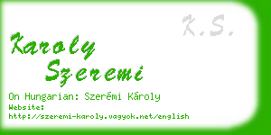 karoly szeremi business card